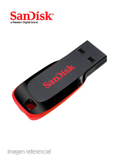 Memoria Flash USB SanDisk Cruzer Blade , 128GB, USB 2.0, presentación en colgador.