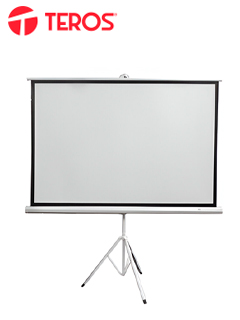 ecran con tripode teros id-te-9063w, 1.56 x 1.17 mts, 4:3 (80), blanco mate.ang