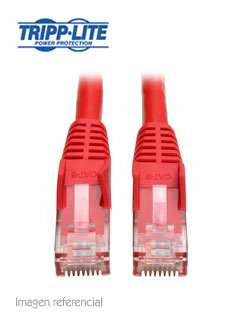 cable patch moldeado tripp-lite snagless cat6 gigabit (rj45 m/m), rojo, de 1.52 mts.
