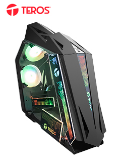 case gamer teros te-1314g, mid tower, usb 3.0 / usb 2.0, audio, ventilador argb, negr