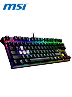 Teclado Gamer MSI Vigor GK70 RED, mecánico, Multimedia, USB, retroiluminado.
