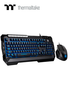 teclado + mouse thermaltake commander combo v2, multimedia, ergonomico, sensor optico