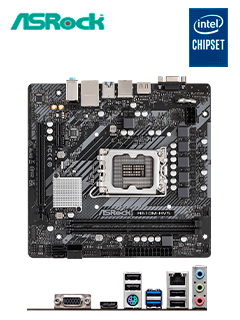motherboard asrock h610m-hvs, chipset intel h610,lga1700, matxsoporta procesador