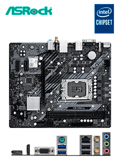 motherboard asrock h610m/ac, chipset intel h610, lga1700, matxsoporta procesador