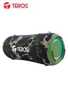 parlante teros color verde militar camuflado, 40 wattsbaterÍa de 3600 mah, dual
