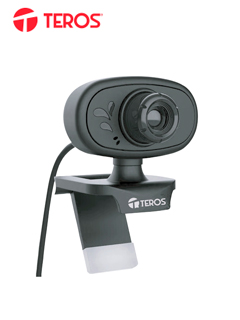 Cámara web Teros TE-9054, hasta 480p, micrófono incorporado, USB 2.0.
