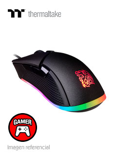 mouse óptico gamer ttesports iris rgb, 5000 dpi, iluminación rgb, 6 botones, usb
