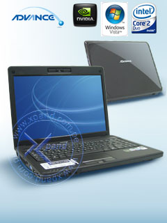 notebook advance astro, procesador intel core 2 duo t5800 (2.0ghz/l2 2mb/800mhz), lcd