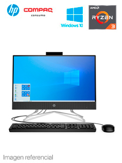 all-in-one hp 22-dd0018la, 21.5 fhd va, ryzen 3 3250u 2.6 / 3.5 ghz, 4gb ddr4, 1tb s