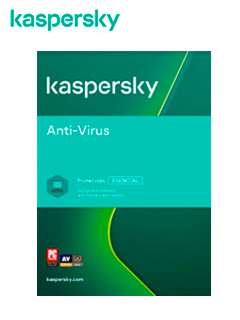 software kaspersky anti-virus, 5 pc, licencia 1 año.