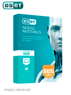 software eset nod32 antivirus edición 2020, para 1pc, licencia 1 año, presentación en