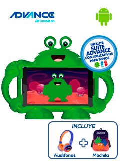 tablet pack advance tr7987, 7 tn 1024x600, android 10 go, 3g, dual sim, 16gb, ram 1g